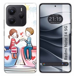 Funda Silicona para Xiaomi Redmi Note 14 5G diseño Café Dibujos