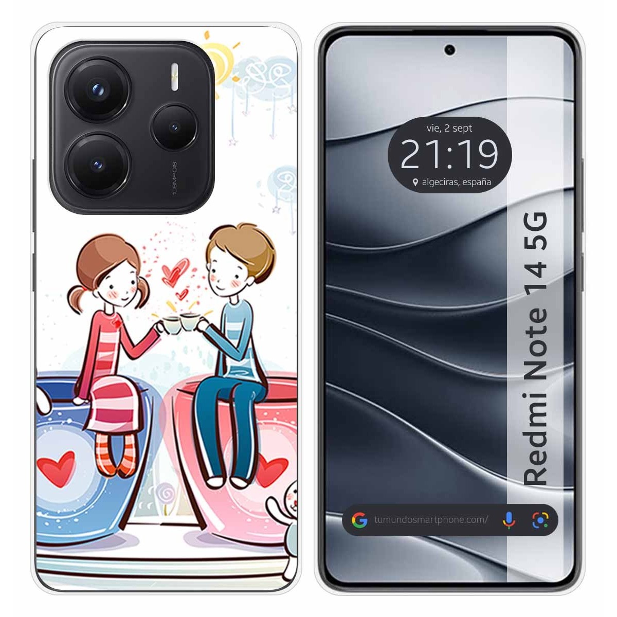 Funda Silicona para Xiaomi Redmi Note 14 5G diseño Café Dibujos