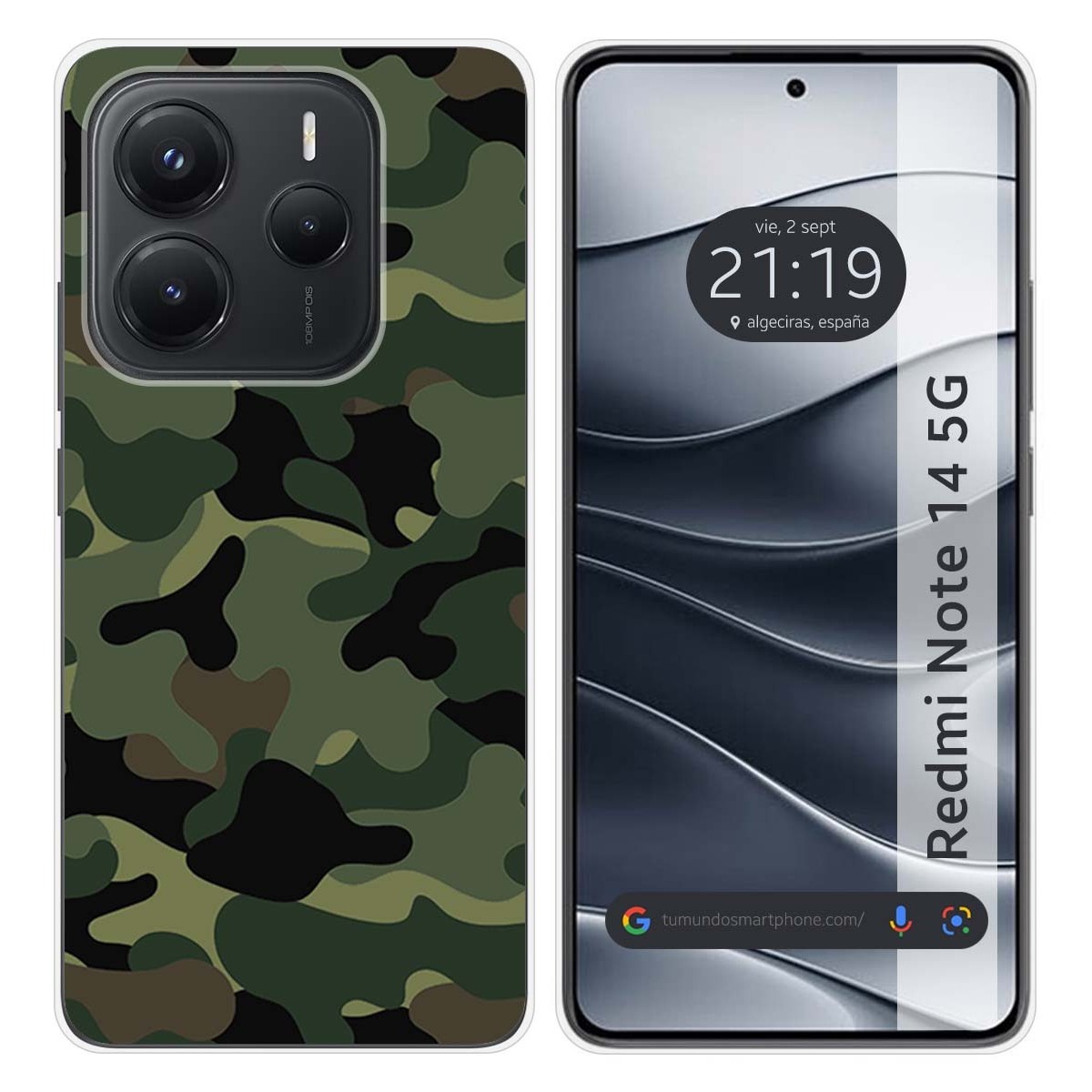 Funda Silicona para Xiaomi Redmi Note 14 5G diseño Camuflaje Dibujos