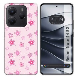 Funda Silicona para Xiaomi Redmi Note 14 5G diseño Flores Dibujos