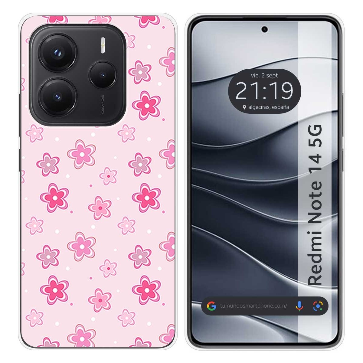 Funda Silicona para Xiaomi Redmi Note 14 5G diseño Flores Dibujos