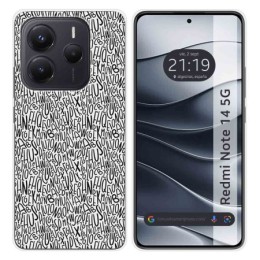 Funda Silicona para Xiaomi Redmi Note 14 5G diseño Letras Dibujos