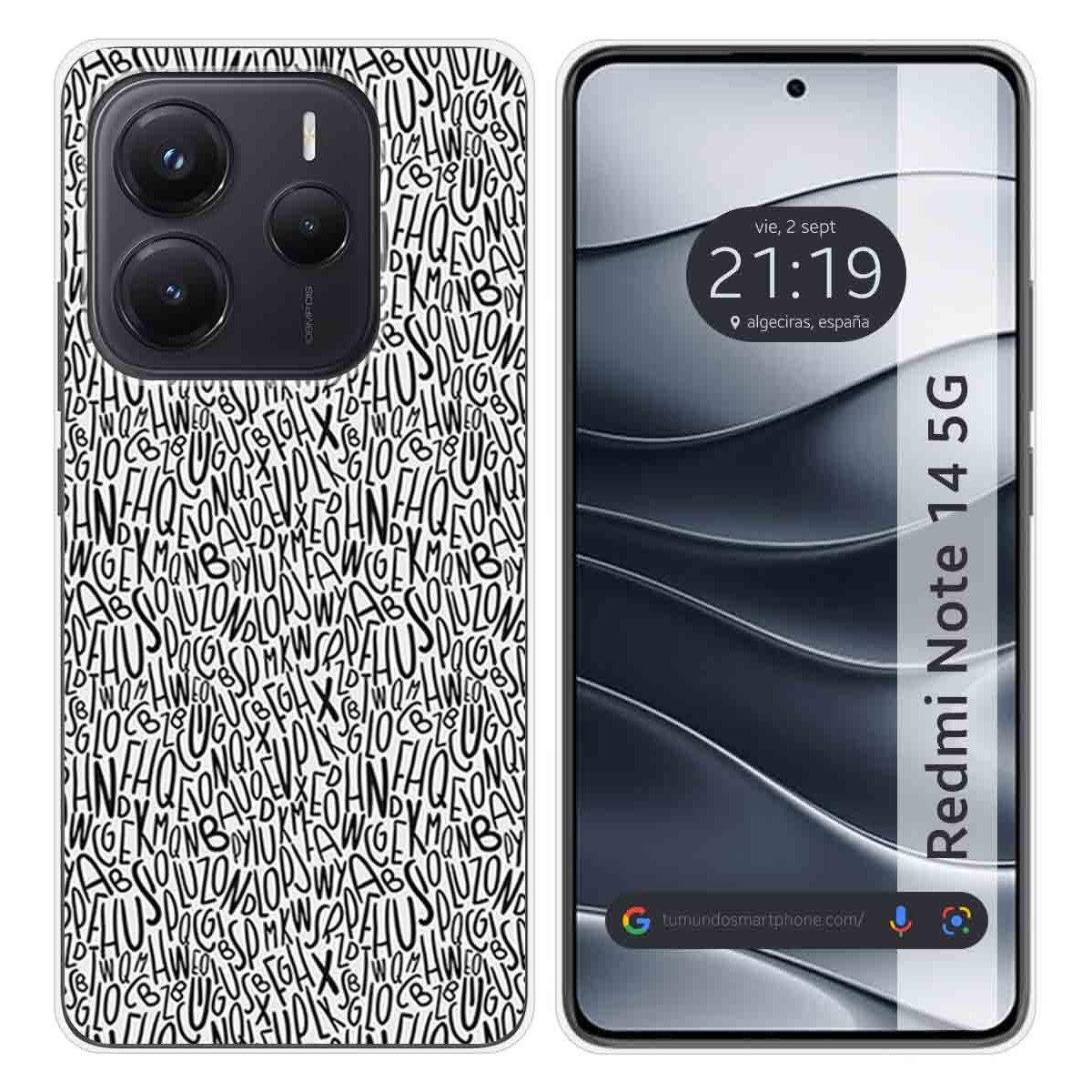 Funda Silicona para Xiaomi Redmi Note 14 5G diseño Letras Dibujos