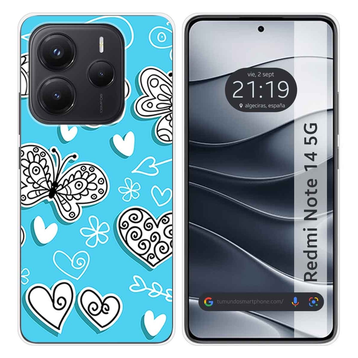 Funda Silicona para Xiaomi Redmi Note 14 5G diseño Mariposas Dibujos