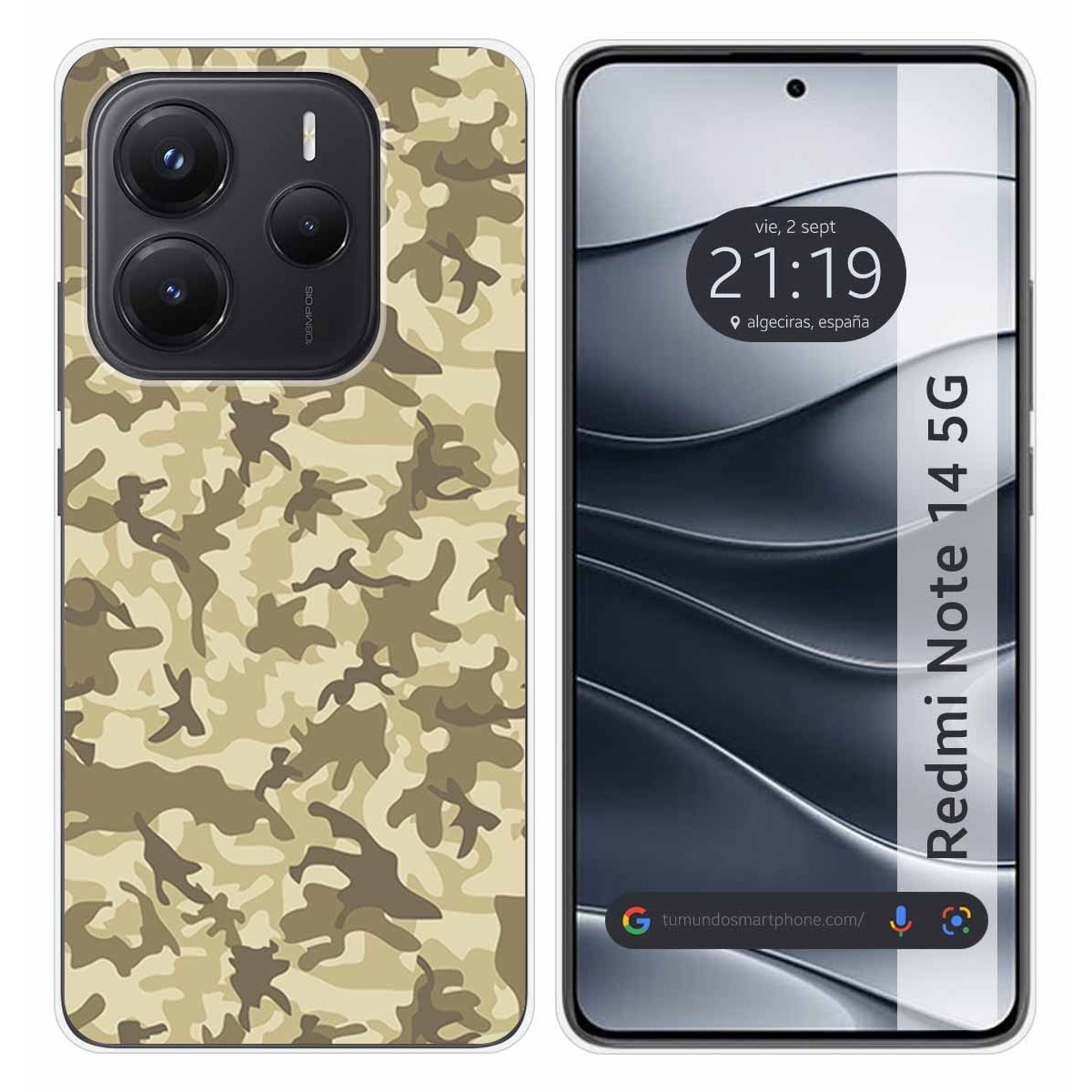 Funda Silicona para Xiaomi Redmi Note 14 5G diseño Sand Camuflaje Dibujos