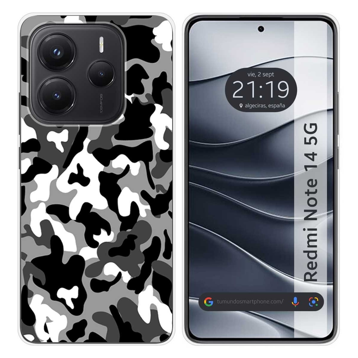 Funda Silicona para Xiaomi Redmi Note 14 5G diseño Snow Camuflaje Dibujos
