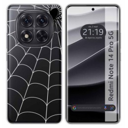 Funda Silicona Transparente para Xiaomi Redmi Note 14 Pro 5G diseño Araña Dibujos