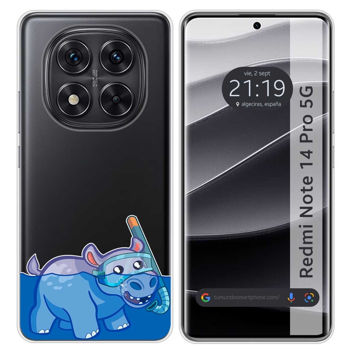Funda Silicona Transparente para Xiaomi Redmi Note 14 Pro 5G diseño Hipo Dibujos