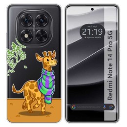 Funda Silicona Transparente para Xiaomi Redmi Note 14 Pro 5G diseño Jirafa Dibujos