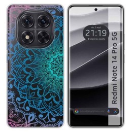 Funda Silicona Transparente para Xiaomi Redmi Note 14 Pro 5G diseño Mandala Dibujos
