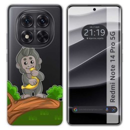 Funda Silicona Transparente para Xiaomi Redmi Note 14 Pro 5G diseño Mono Dibujos