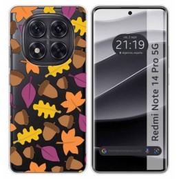 Funda Silicona Transparente para Xiaomi Redmi Note 14 Pro 5G diseño Otoño Dibujos