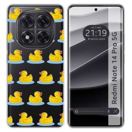 Funda Silicona Transparente para Xiaomi Redmi Note 14 Pro 5G diseño Pato Dibujos