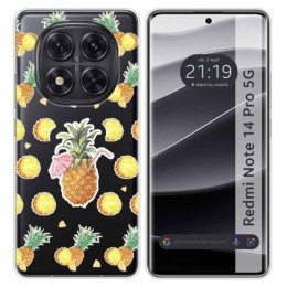 Funda Silicona Transparente para Xiaomi Redmi Note 14 Pro 5G diseño Piña Dibujos