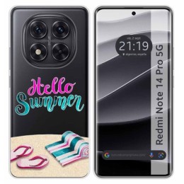 Funda Silicona Transparente para Xiaomi Redmi Note 14 Pro 5G diseño Summer Dibujos