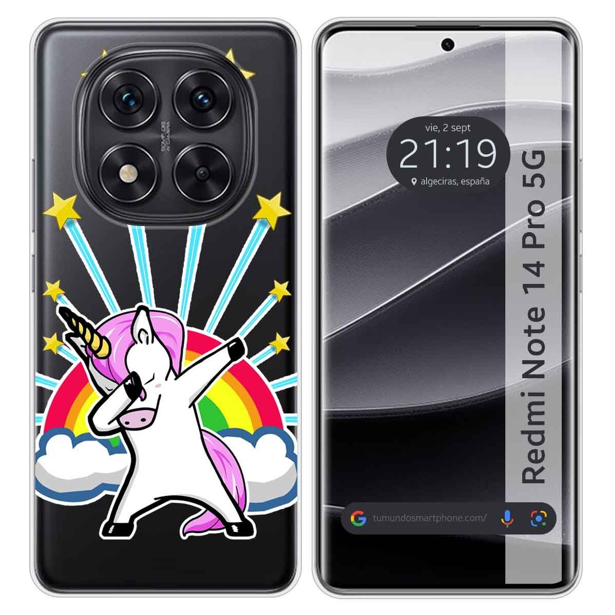 Funda Silicona Transparente para Xiaomi Redmi Note 14 Pro 5G diseño Unicornio Dibujos