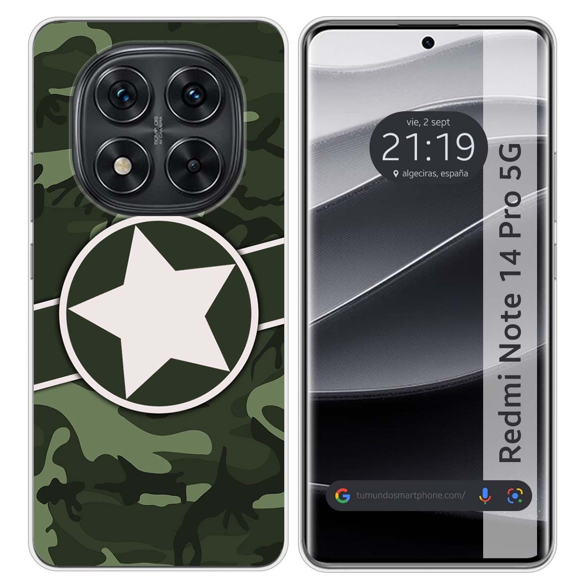 Funda Silicona para Xiaomi Redmi Note 14 Pro 5G diseño Camuflaje 01 Dibujos