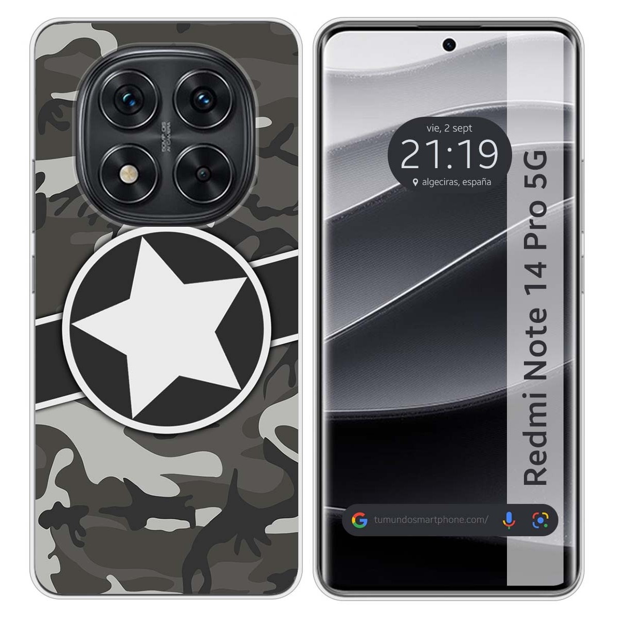 Funda Silicona para Xiaomi Redmi Note 14 Pro 5G diseño Camuflaje 02 Dibujos