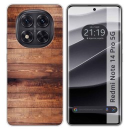 Funda Silicona para Xiaomi Redmi Note 14 Pro 5G diseño Madera 02 Dibujos