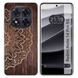 Funda Silicona para Xiaomi Redmi Note 14 Pro 5G diseño Madera 06 Dibujos