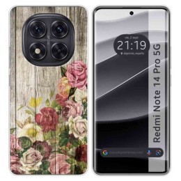 Funda Silicona para Xiaomi Redmi Note 14 Pro 5G diseño Madera 08 Dibujos