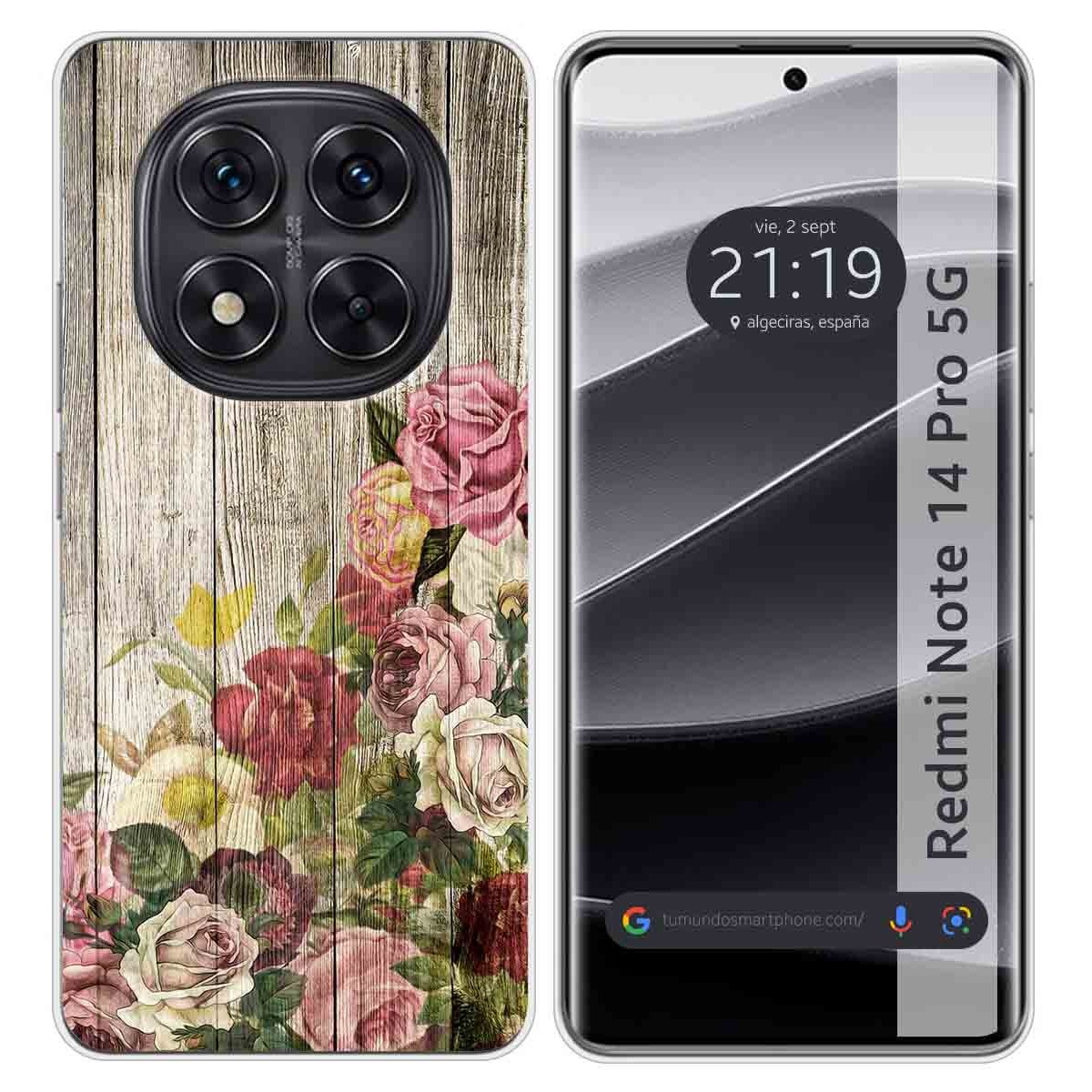 Funda Silicona para Xiaomi Redmi Note 14 Pro 5G diseño Madera 08 Dibujos