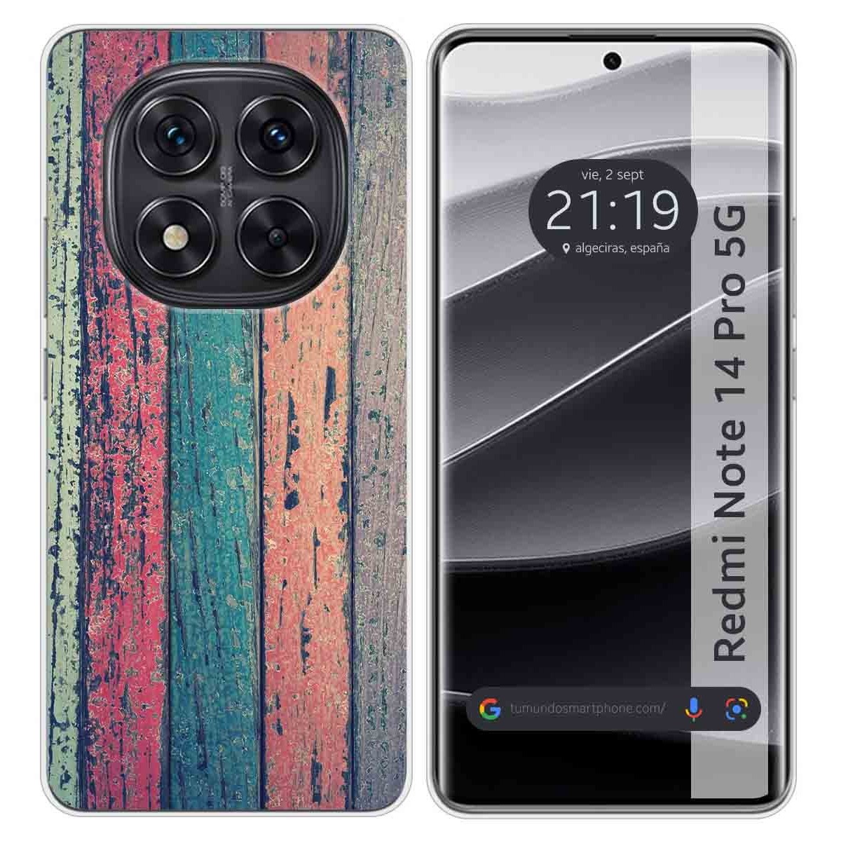 Funda Silicona para Xiaomi Redmi Note 14 Pro 5G diseño Madera 10 Dibujos
