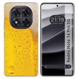 Funda Silicona para Xiaomi Redmi Note 14 Pro 5G diseño Cerveza Dibujos