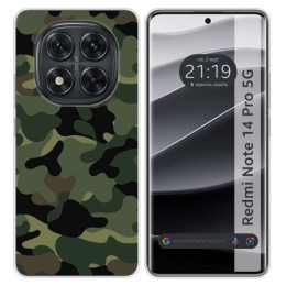 Funda Silicona para Xiaomi Redmi Note 14 Pro 5G diseño Camuflaje Dibujos