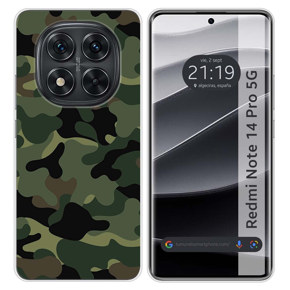 Funda Silicona para Xiaomi Redmi Note 14 Pro 5G diseño Camuflaje Dibujos