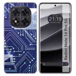 Funda Silicona para Xiaomi Redmi Note 14 Pro 5G diseño Circuito Dibujos