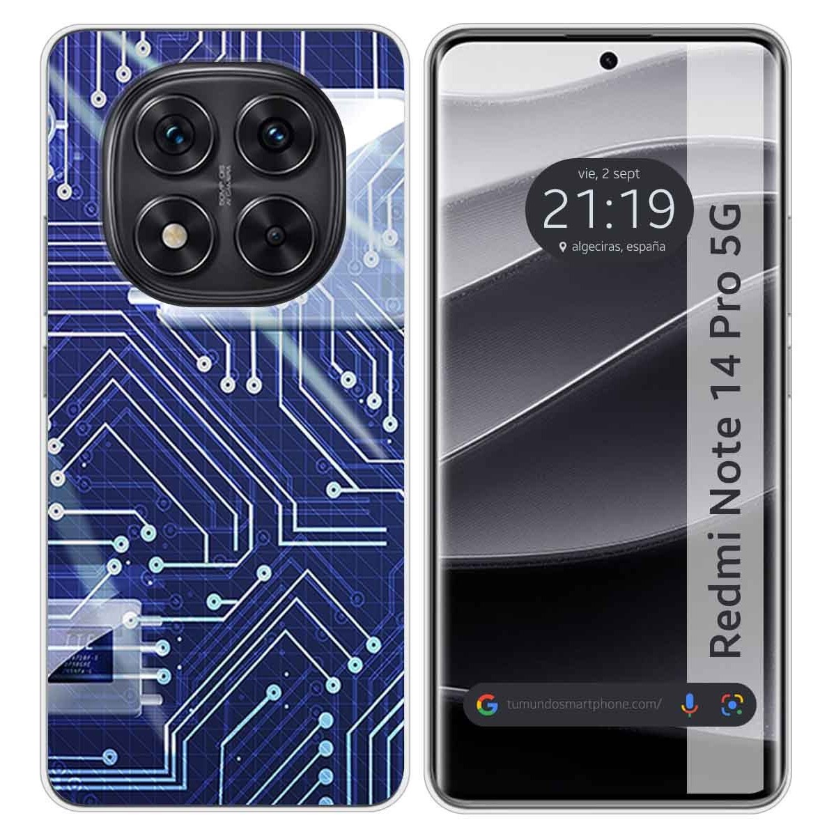 Funda Silicona para Xiaomi Redmi Note 14 Pro 5G diseño Circuito Dibujos