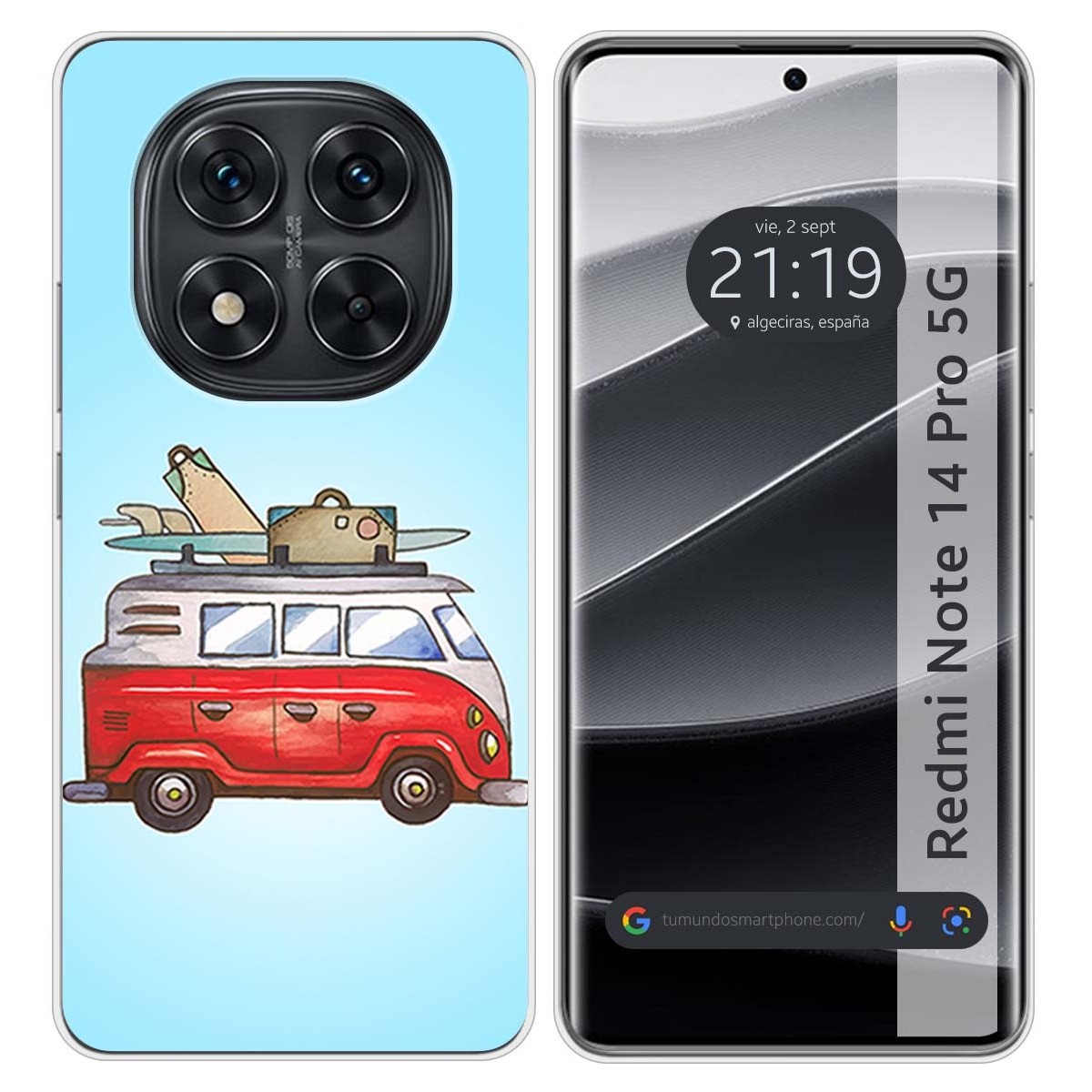 Funda Silicona para Xiaomi Redmi Note 14 Pro 5G diseño Furgoneta Dibujos