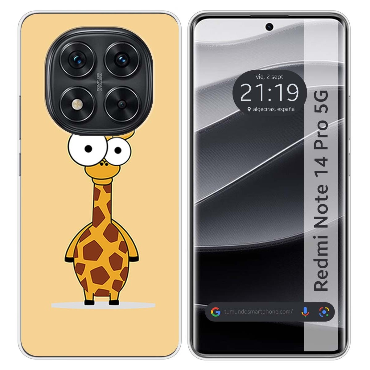 Funda Silicona para Xiaomi Redmi Note 14 Pro 5G diseño Jirafa Dibujos