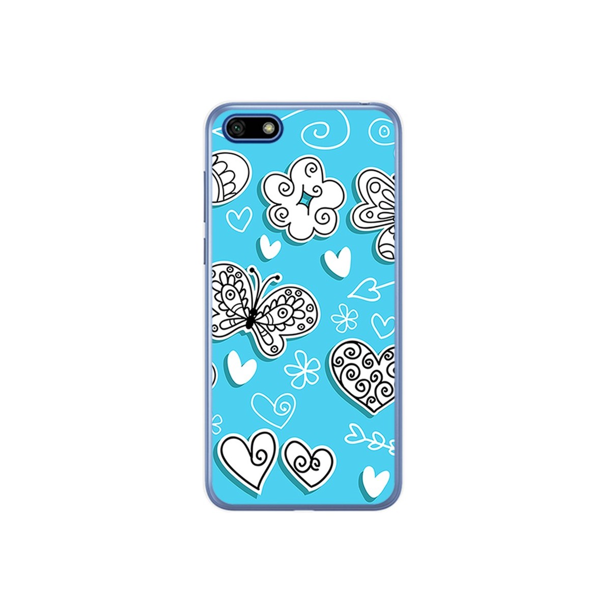 Funda Gel Tpu para Huawei Honor 7S / Y5 2018 Diseño Mariposas Dibujos