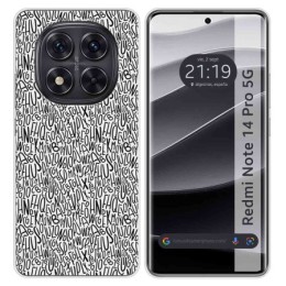 Funda Silicona para Xiaomi Redmi Note 14 Pro 5G diseño Letras Dibujos