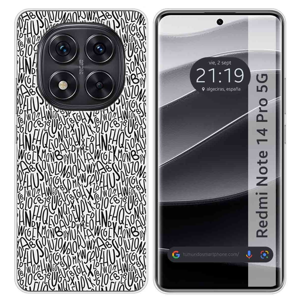 Funda Silicona para Xiaomi Redmi Note 14 Pro 5G diseño Letras Dibujos