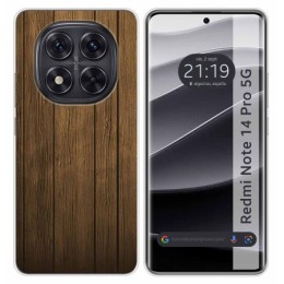 Funda Silicona para Xiaomi Redmi Note 14 Pro 5G diseño Madera Dibujos