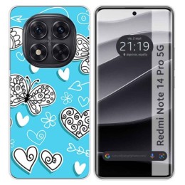Funda Silicona para Xiaomi Redmi Note 14 Pro 5G diseño Mariposas Dibujos