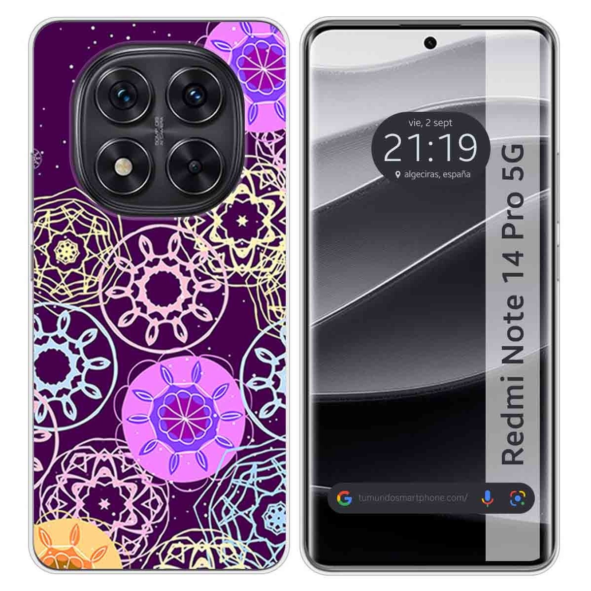 Funda Silicona para Xiaomi Redmi Note 14 Pro 5G diseño Radial Dibujos