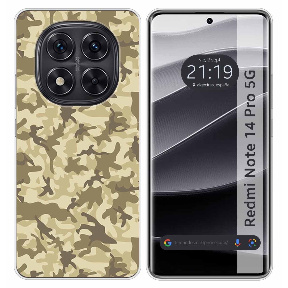 Funda Silicona para Xiaomi Redmi Note 14 Pro 5G diseño Sand Camuflaje Dibujos