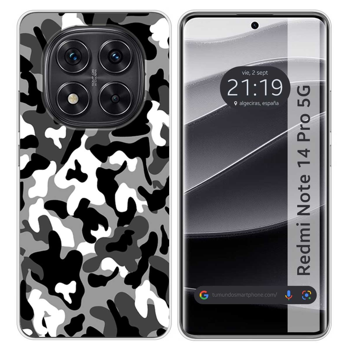 Funda Silicona para Xiaomi Redmi Note 14 Pro 5G diseño Snow Camuflaje Dibujos