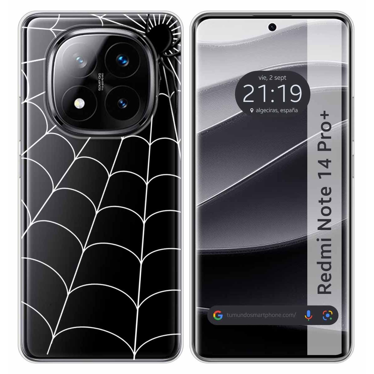 Funda Silicona Transparente para Xiaomi Redmi Note 14 Pro+ Plus 5G diseño Araña Dibujos