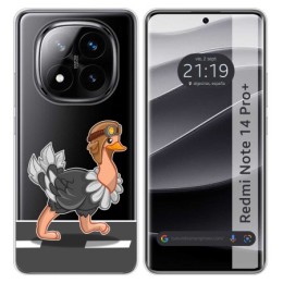 Funda Silicona Transparente para Xiaomi Redmi Note 14 Pro+ Plus 5G diseño Avestruz Dibujos