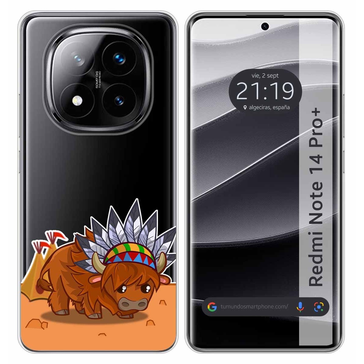 Funda Silicona Transparente para Xiaomi Redmi Note 14 Pro+ Plus 5G diseño Bufalo Dibujos