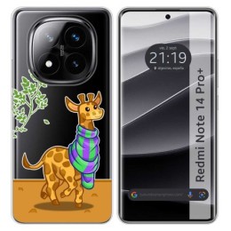 Funda Silicona Transparente para Xiaomi Redmi Note 14 Pro+ Plus 5G diseño Jirafa Dibujos