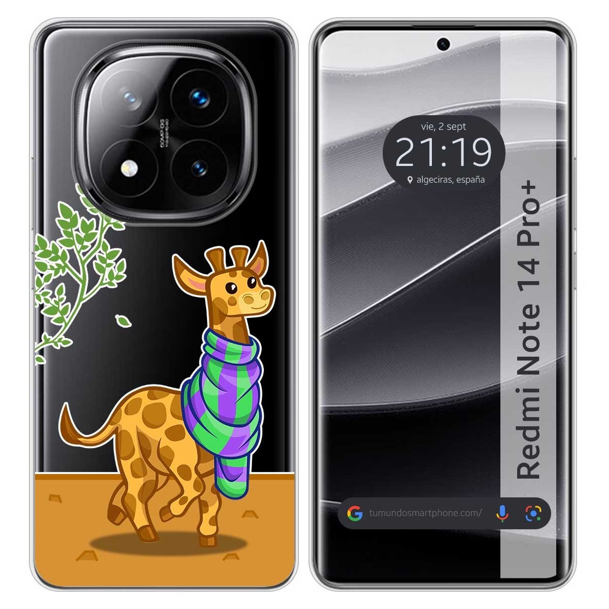 Funda Silicona Transparente para Xiaomi Redmi Note 14 Pro+ Plus 5G diseño Jirafa Dibujos