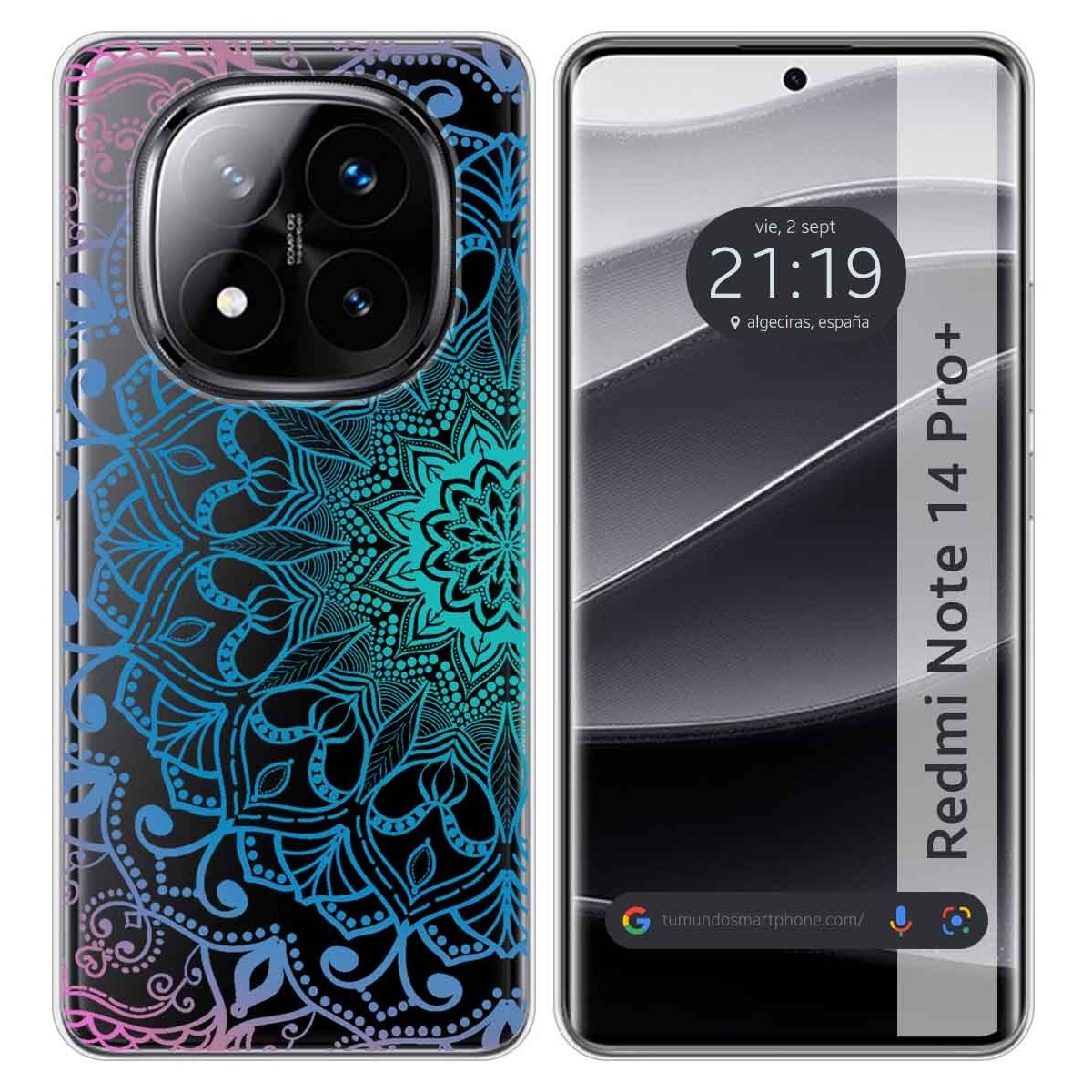 Funda Silicona Transparente para Xiaomi Redmi Note 14 Pro+ Plus 5G diseño Mandala Dibujos