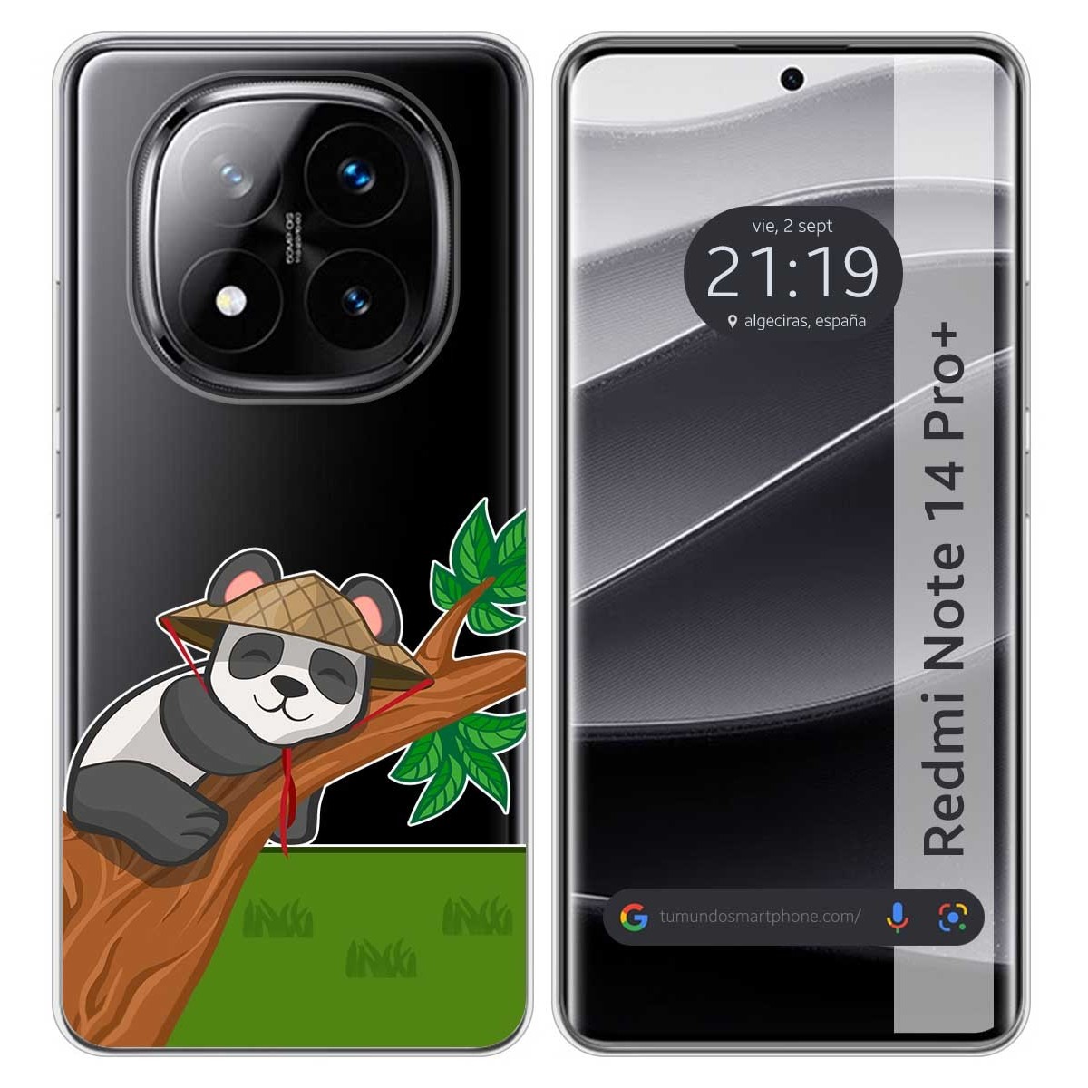Funda Silicona Transparente para Xiaomi Redmi Note 14 Pro+ Plus 5G diseño Panda Dibujos