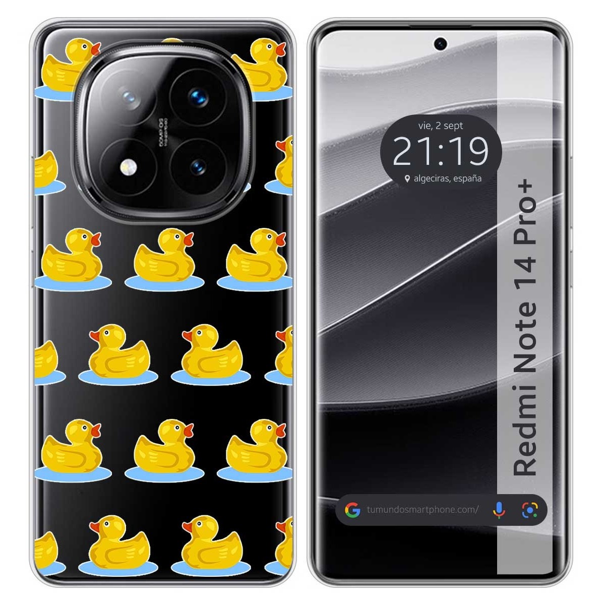 Funda Silicona Transparente para Xiaomi Redmi Note 14 Pro+ Plus 5G diseño Pato Dibujos